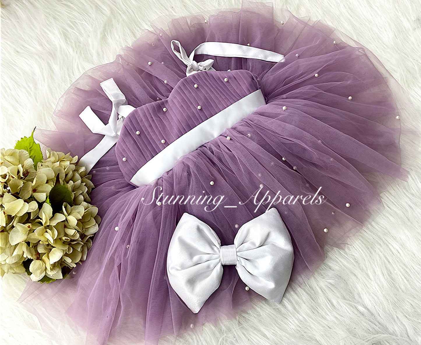 Strapped Knotted Lilac Party Wear Dress