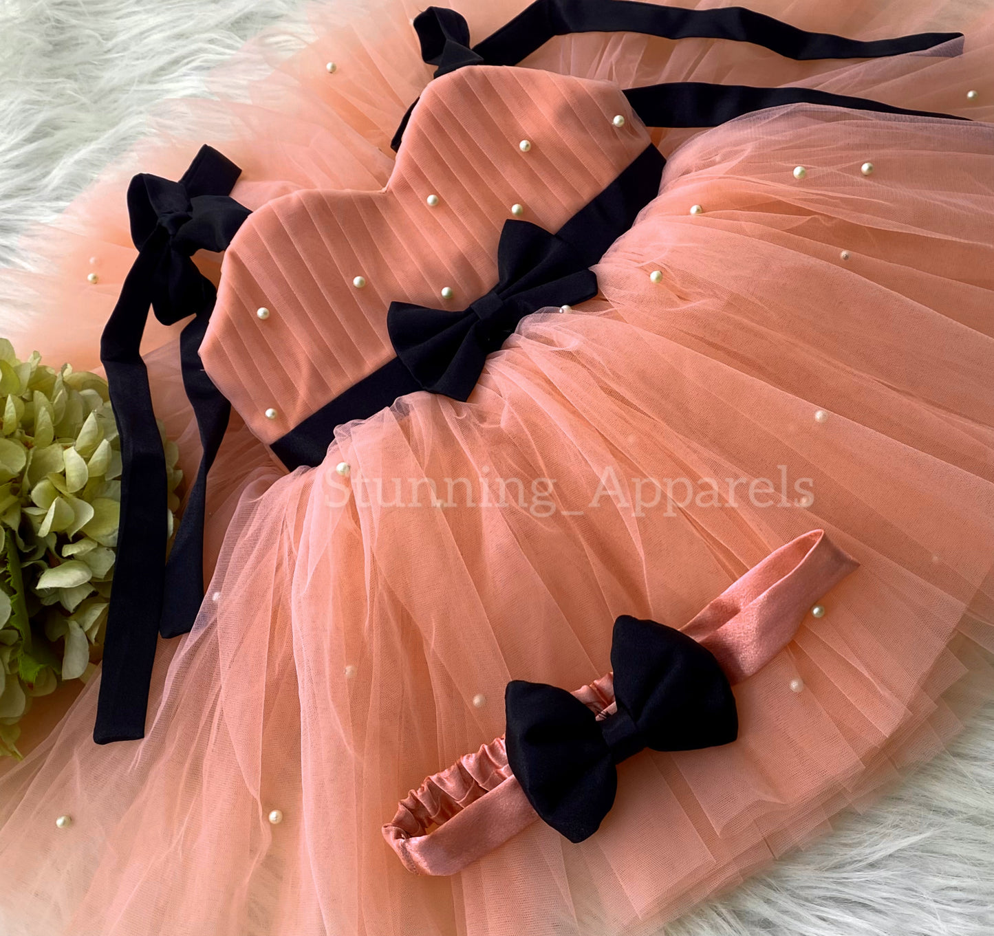 Strapped Knotted Oranges Peach Party Wear Dress