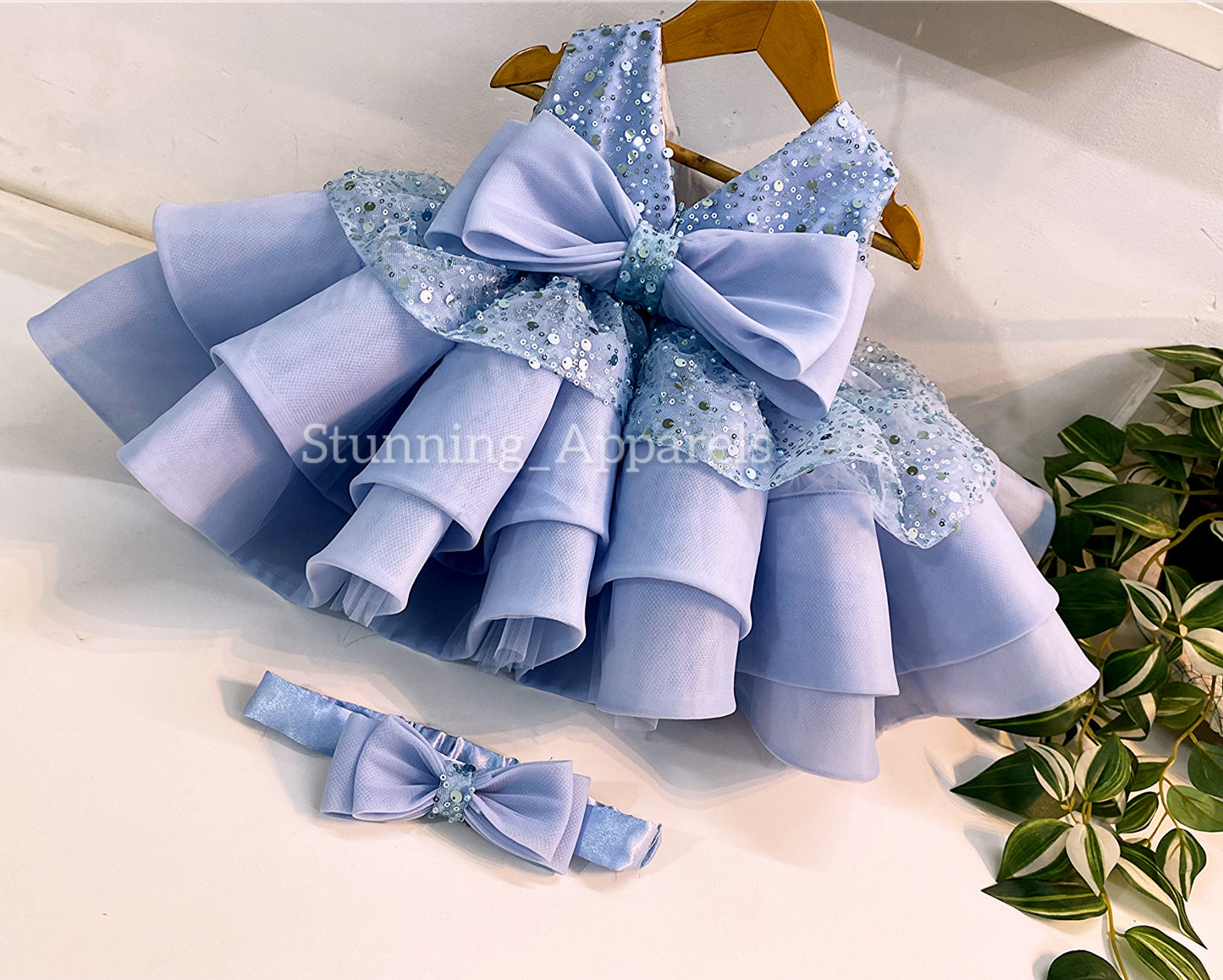 Premium pretty party wear patel blue dress