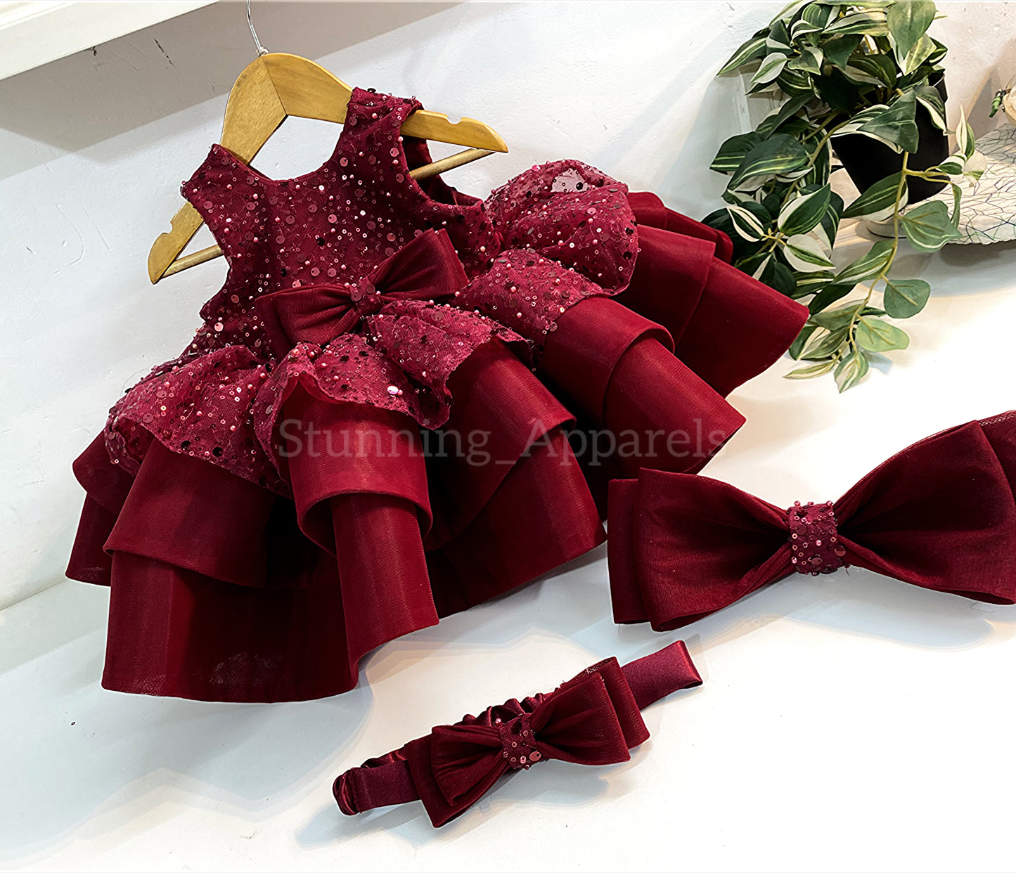 Premium pretty party wear maroon dress