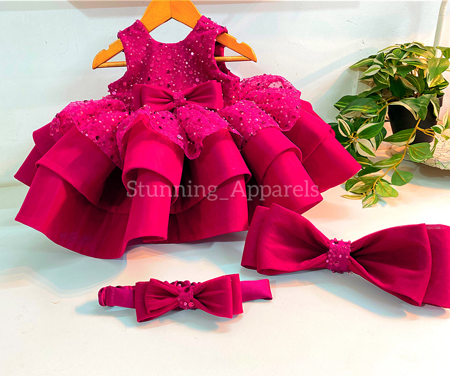 Premium pretty party wear magenta dress