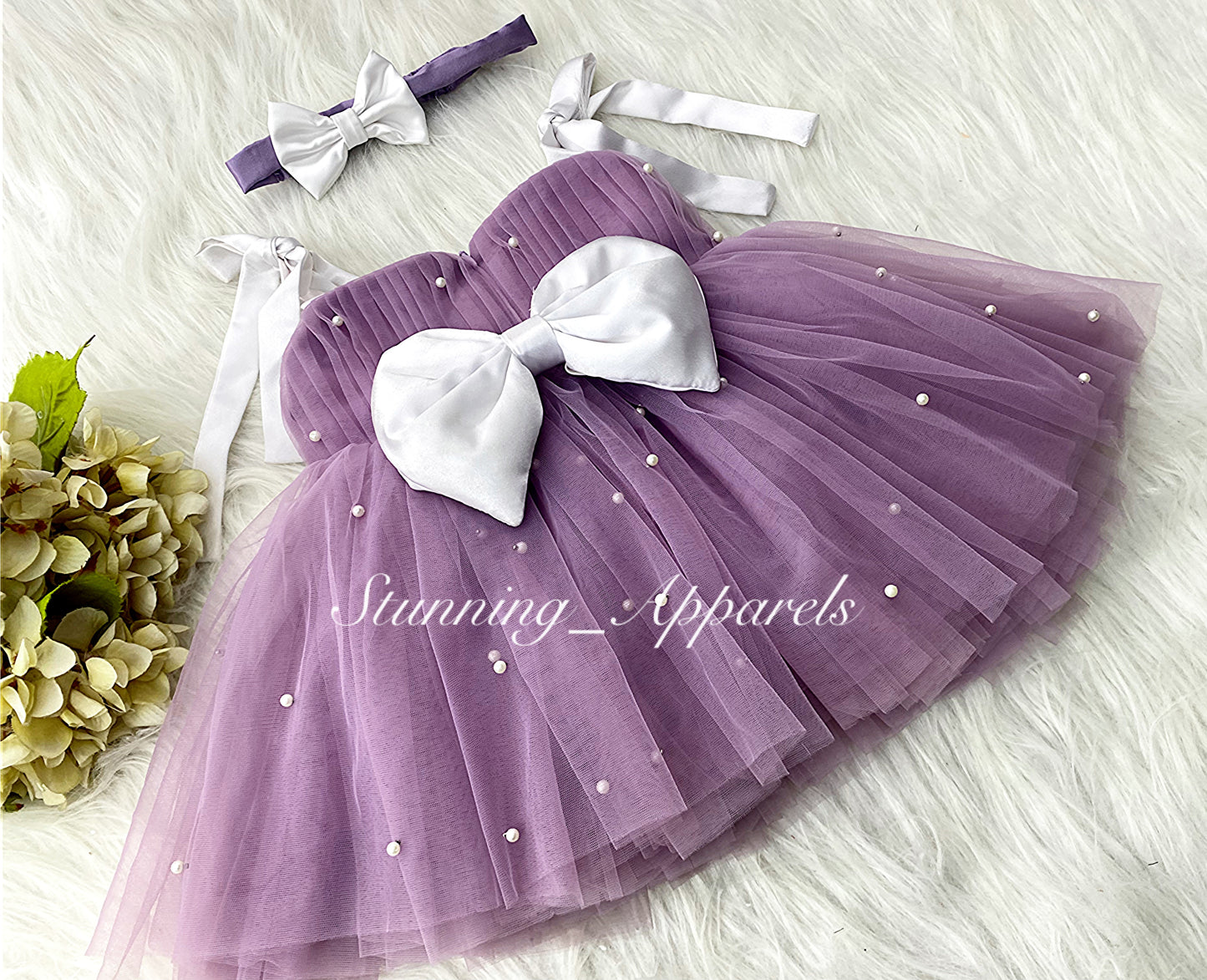 Strapped Knotted Lilac Party Wear Dress