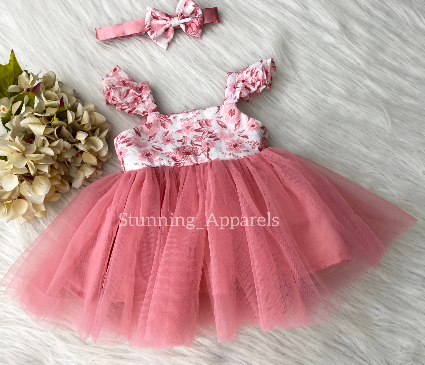 Cute Flower Printed Peach Casual Dress