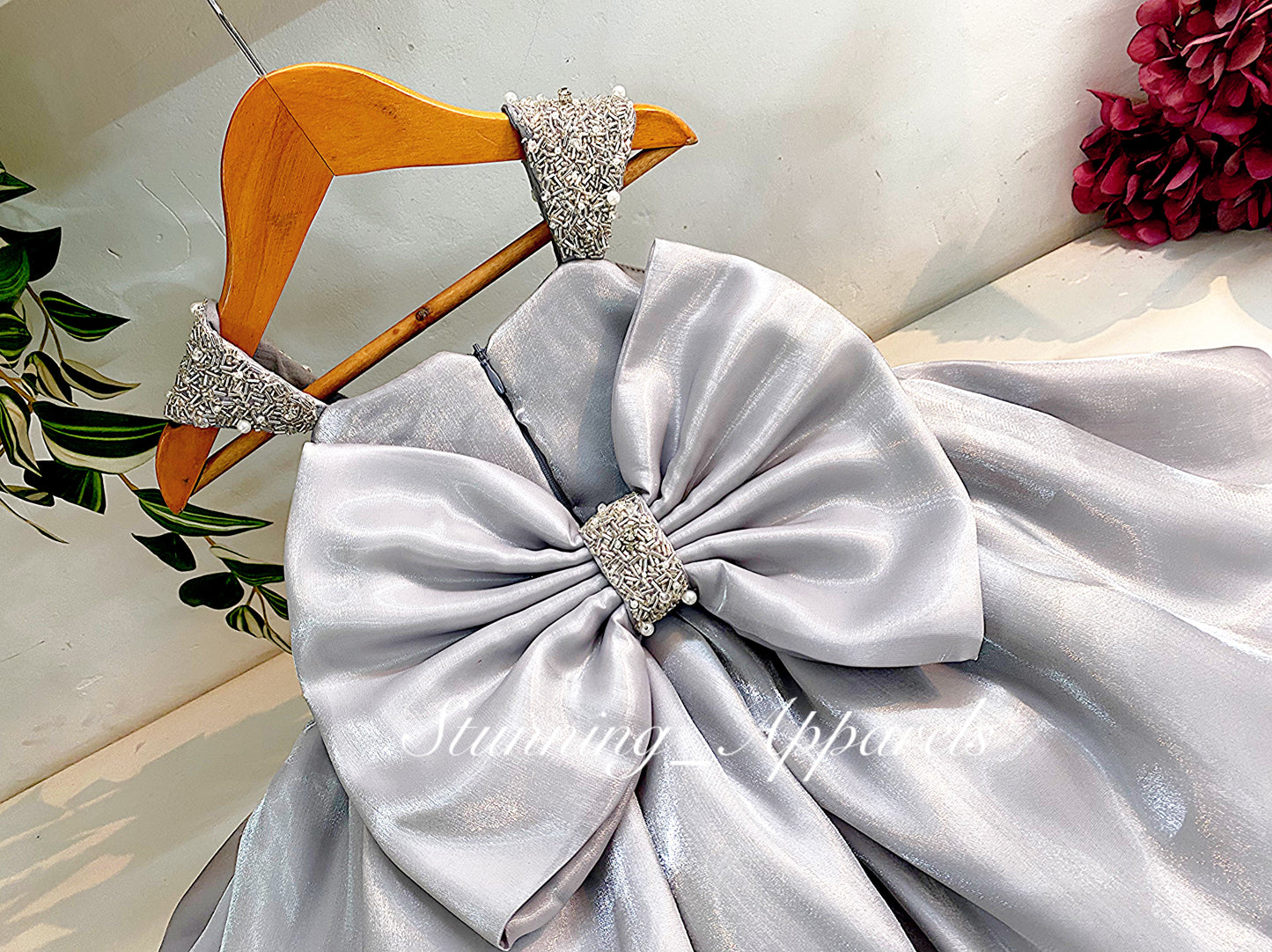 Designer Premium Hand Work Gray Dress
