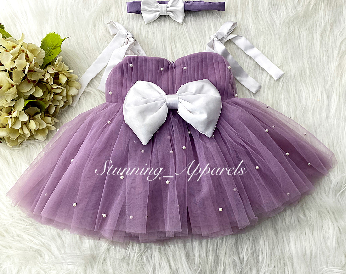 Strapped Knotted Lilac Party Wear Dress