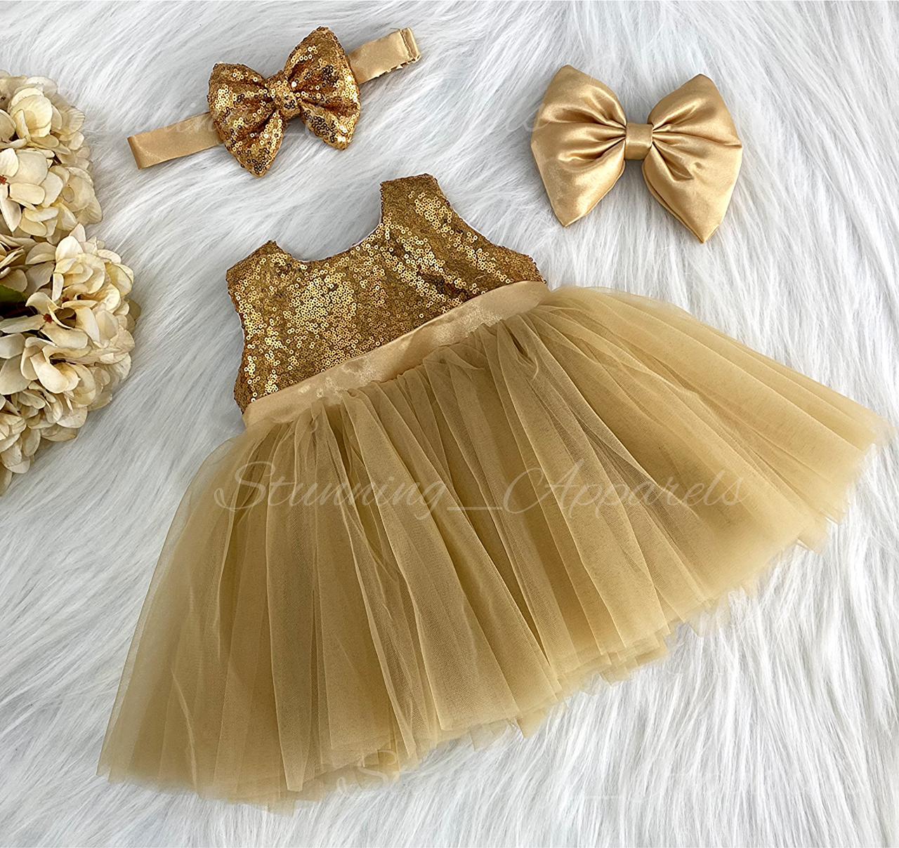 Golden Satin Belted Sequin Bodies Golden Dress