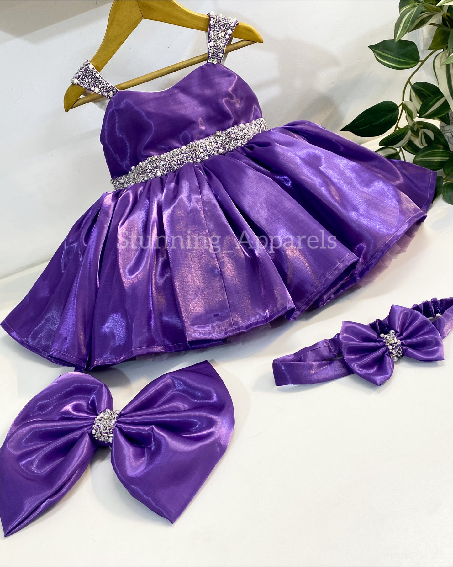 Designer Premium Hand Work Lavender Dress