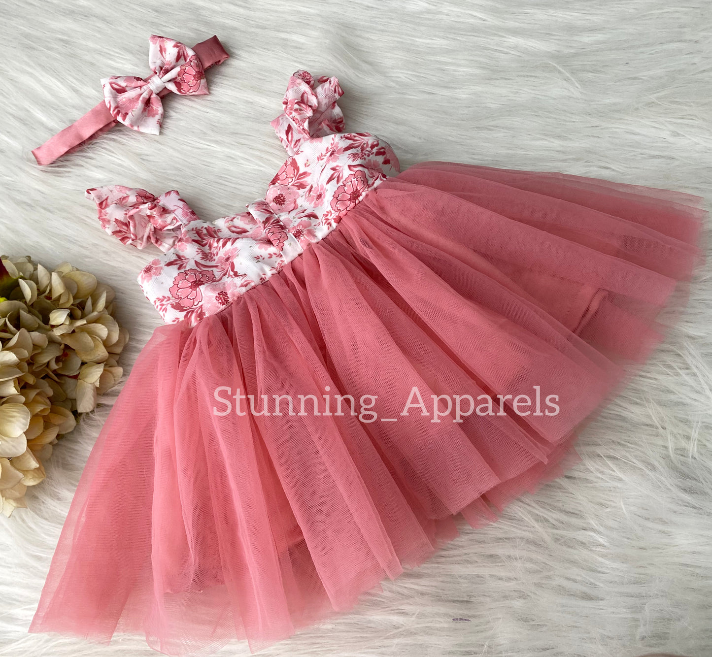Cute Flower Printed Peach Casual Dress