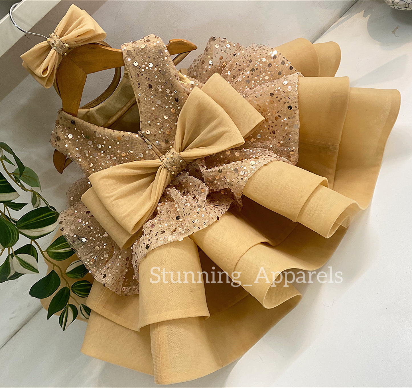 Premium Pretty Party Wear Golden Dress