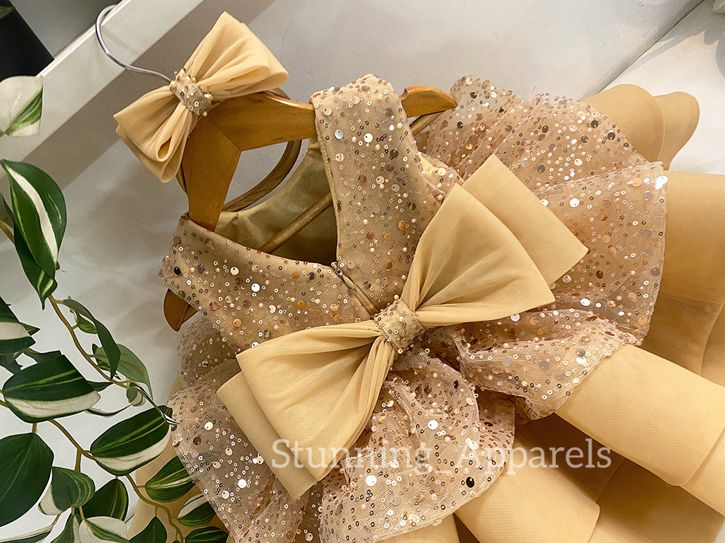 Premium Pretty Party Wear Golden Dress