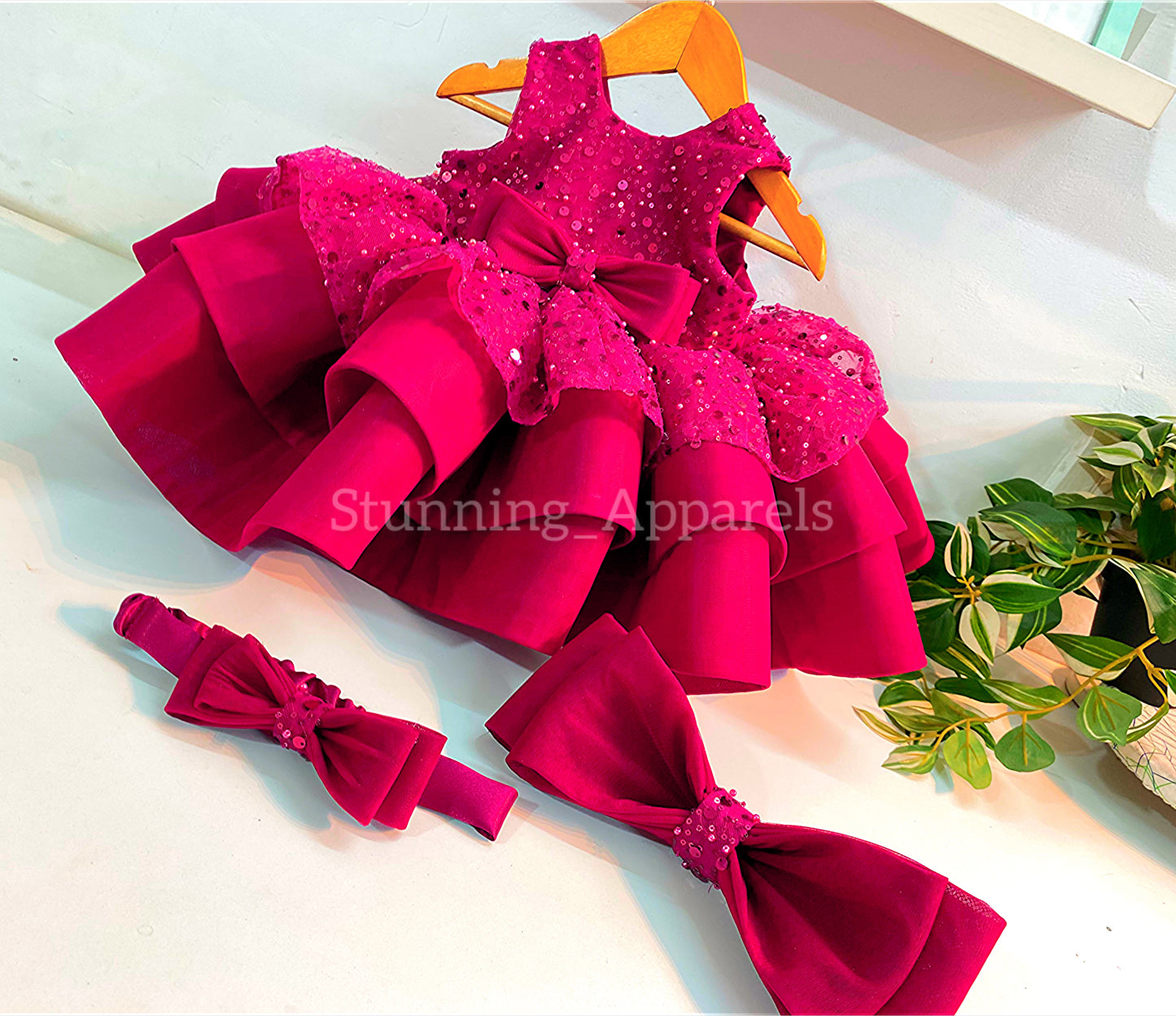 Premium pretty party wear magenta dress