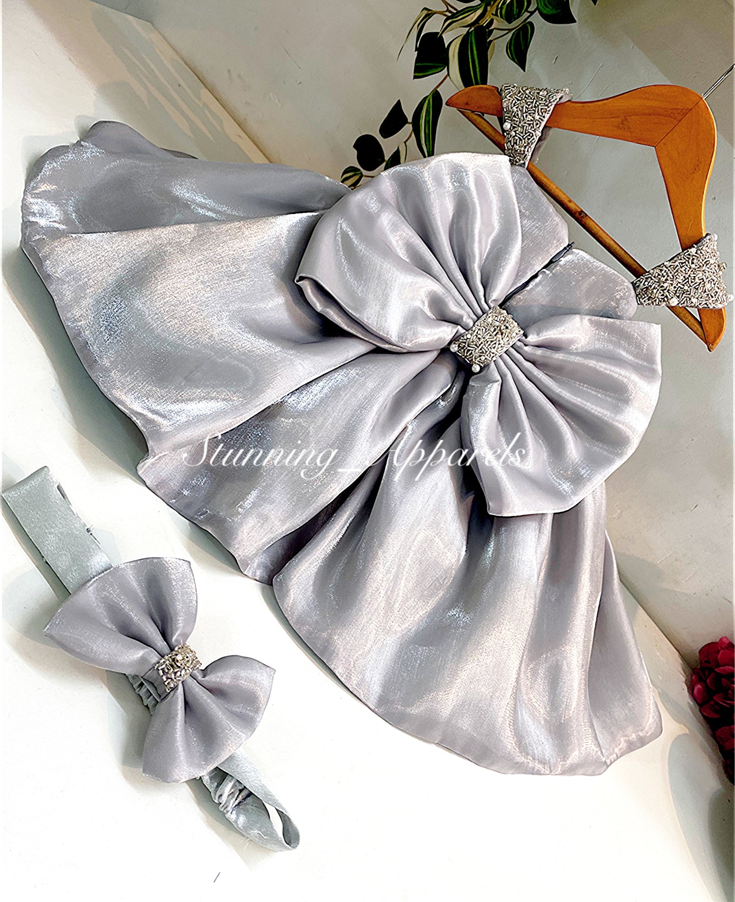 Designer Premium Hand Work Gray Dress