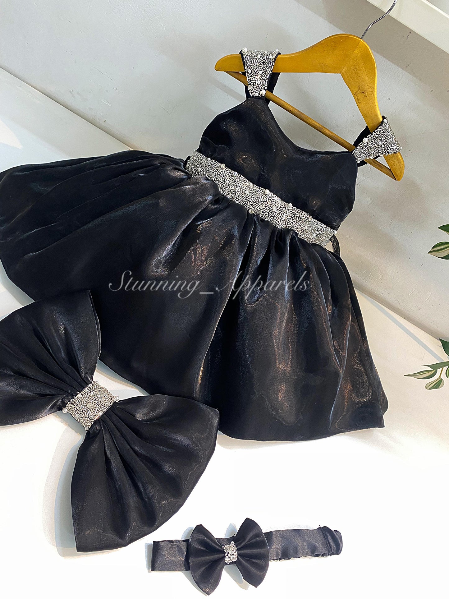 Designer Premium Hand Work Black Dress