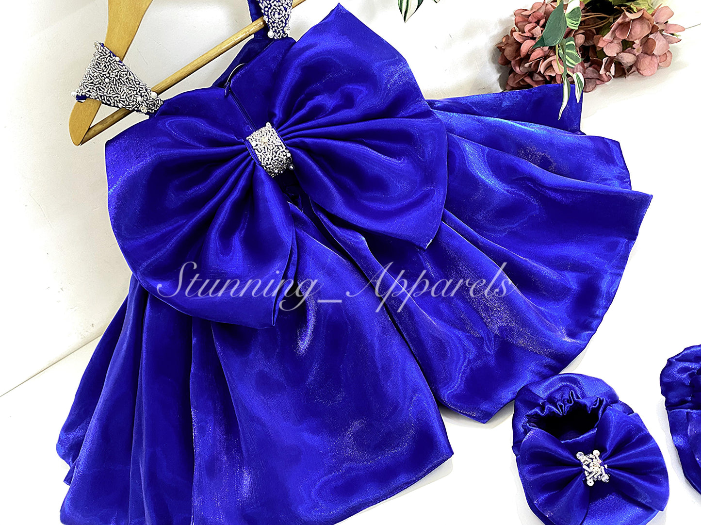 Designer Premium Hand Work Royal Blue Dress