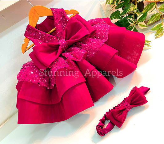 Premium pretty party wear magenta dress