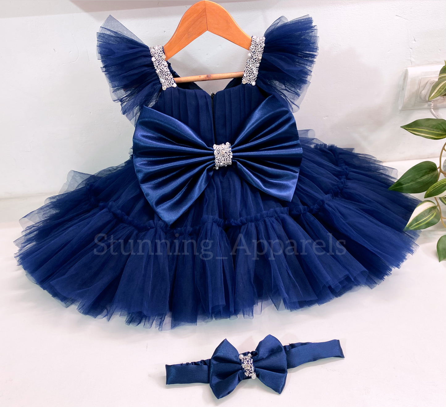 Designer Sweetheart Neckline Hand Work Teal Blue Frock