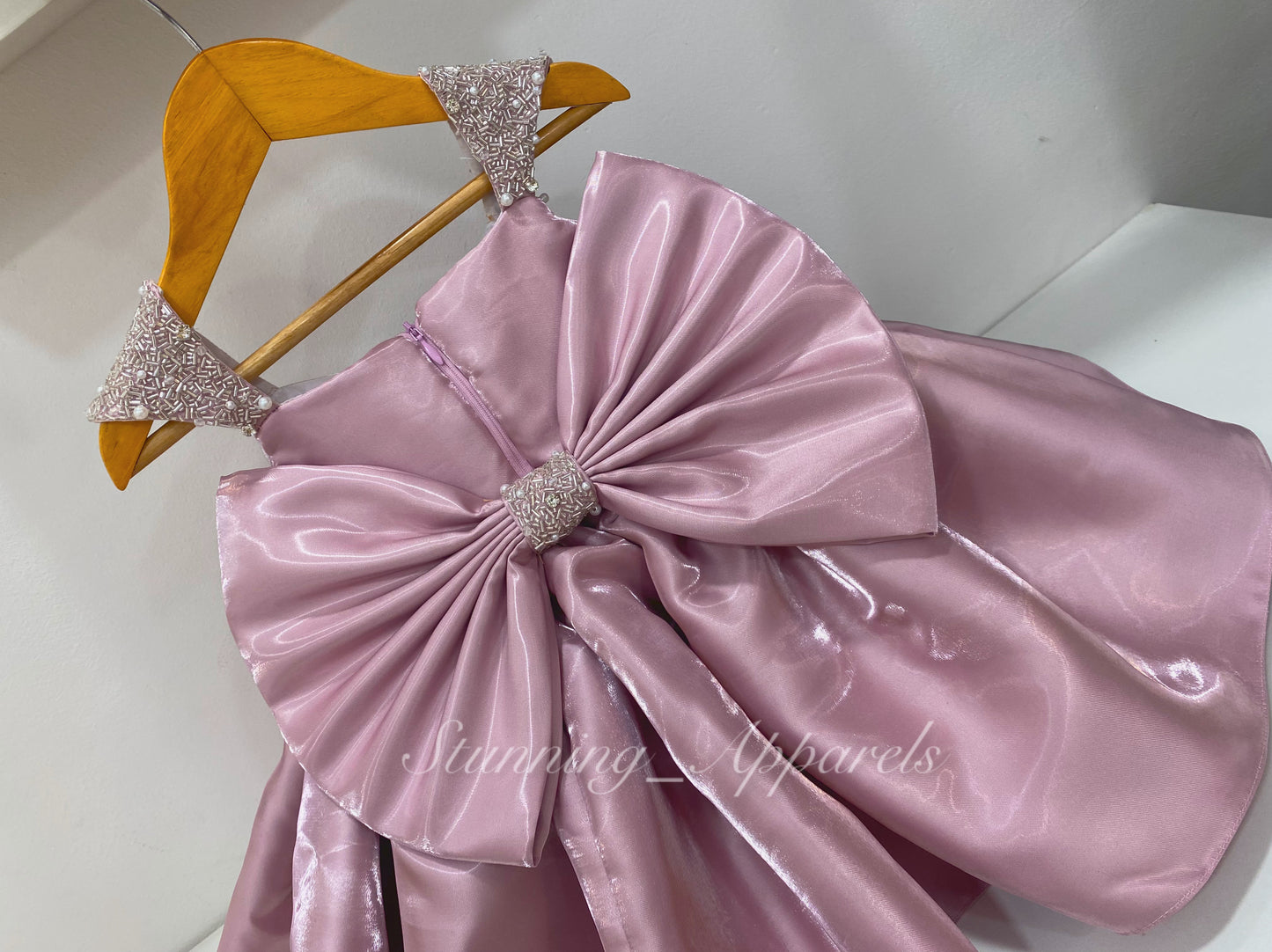 Designer Premium Hand Work Dark Peach Dress