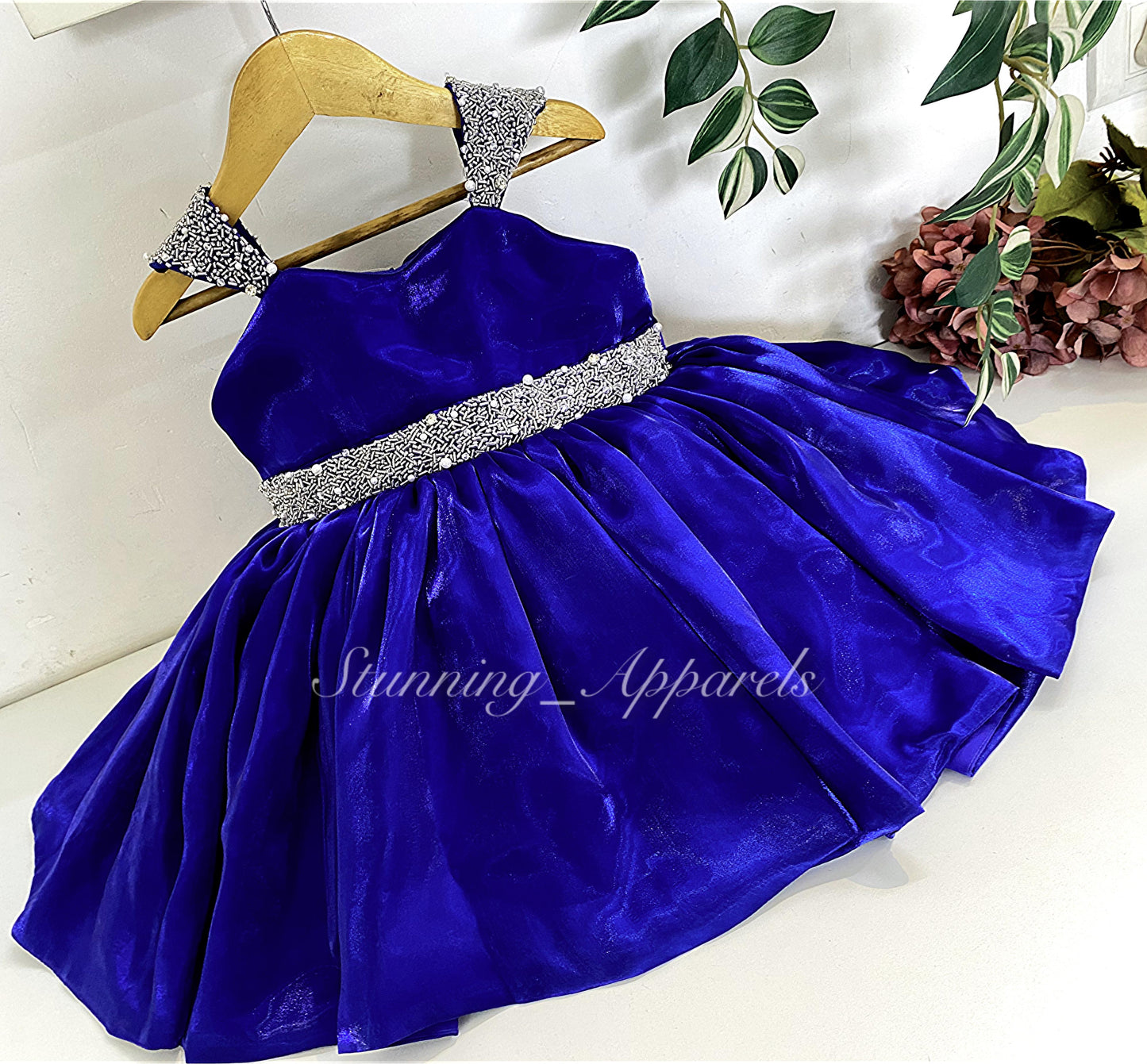 Designer Premium Hand Work Royal Blue Dress