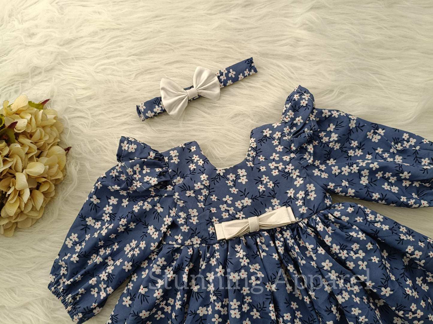 Stylish Long sleeves printed casual frock