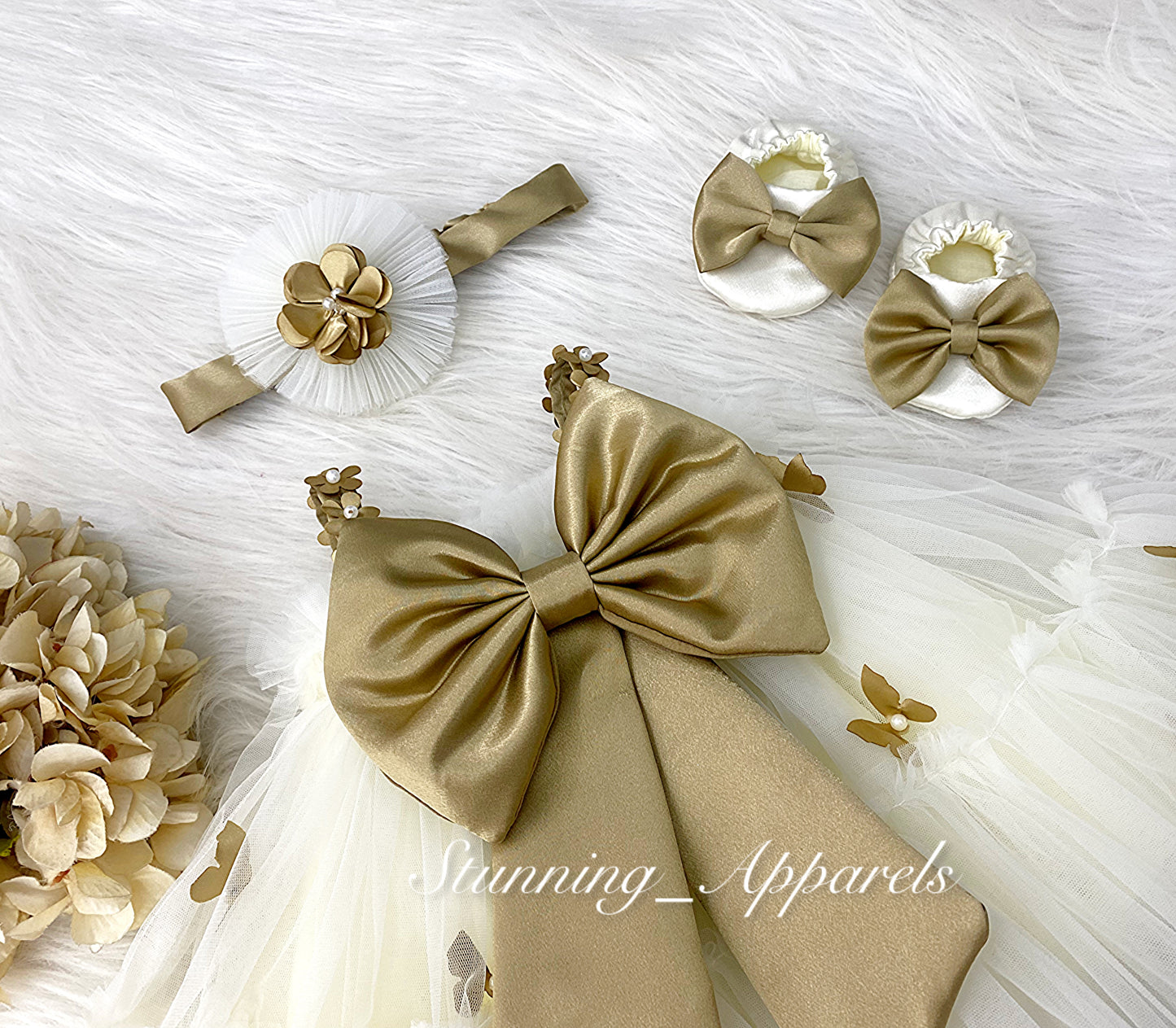 Butterfly Work Cute Party Wear Cream Umbrella Dress