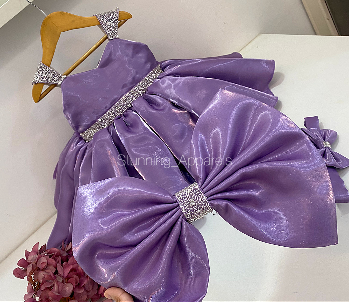 Designer Premium Hand Work Lavender Dress
