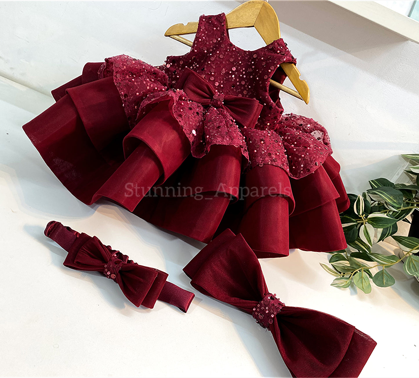 Premium pretty party wear maroon dress