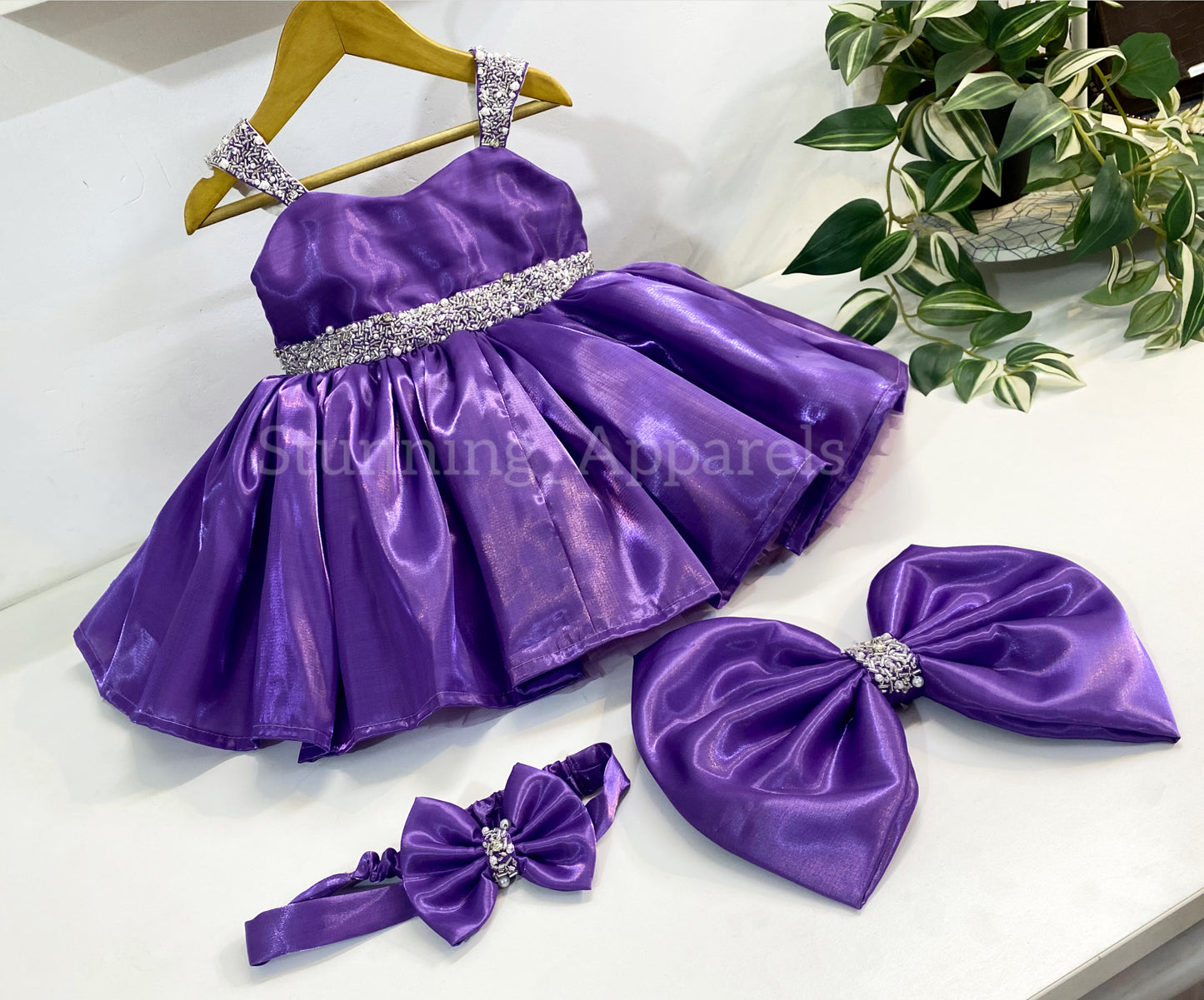 Designer Premium Hand Work Lavender Dress