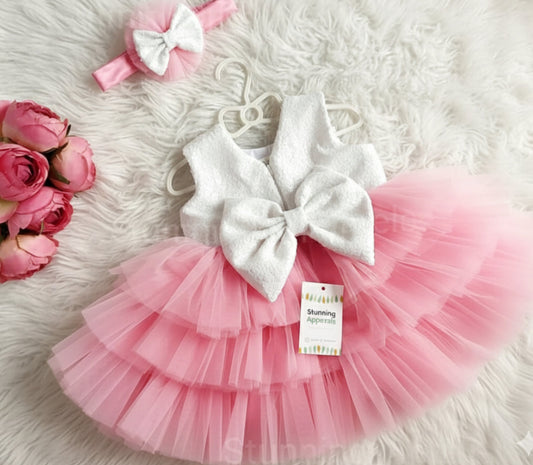 Milky Sequins Bodies Layere Peach Dress