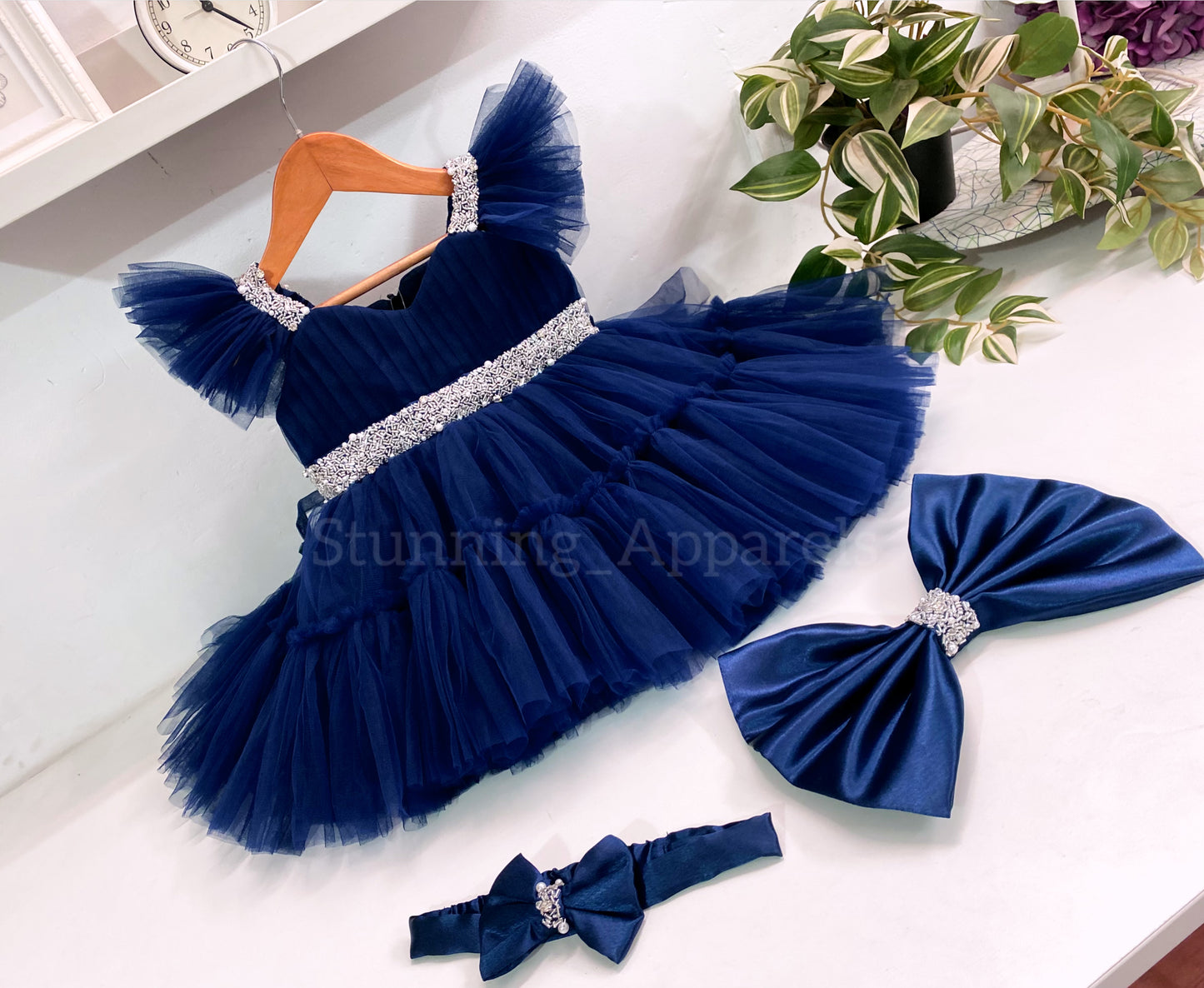 Designer Sweetheart Neckline Hand Work Teal Blue Frock