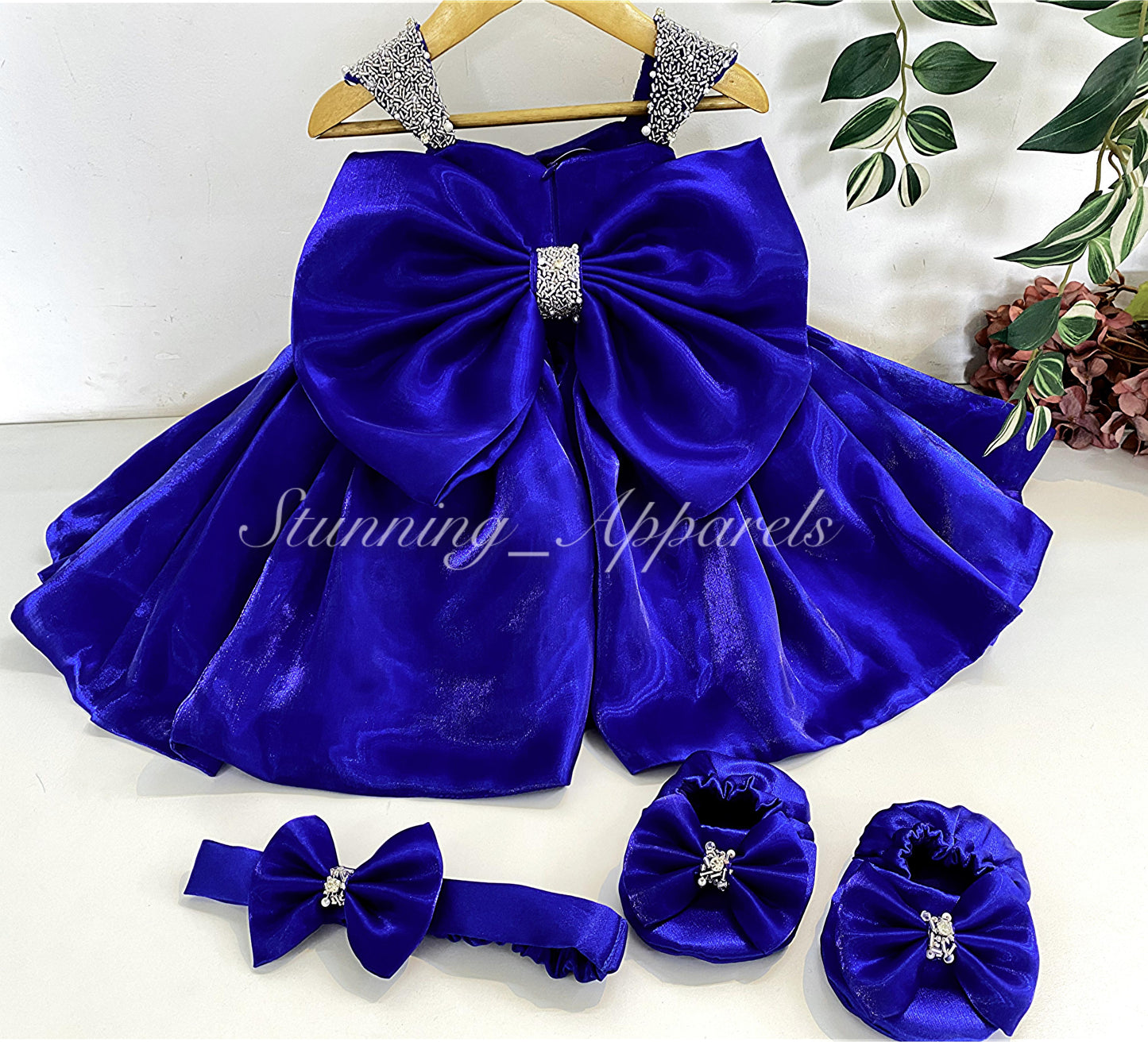 Designer Premium Hand Work Royal Blue Dress