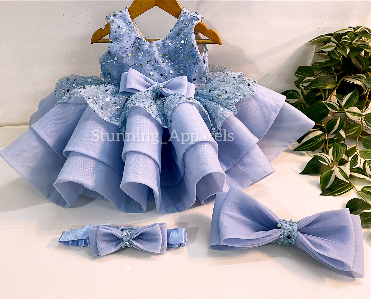 Premium pretty party wear patel blue dress