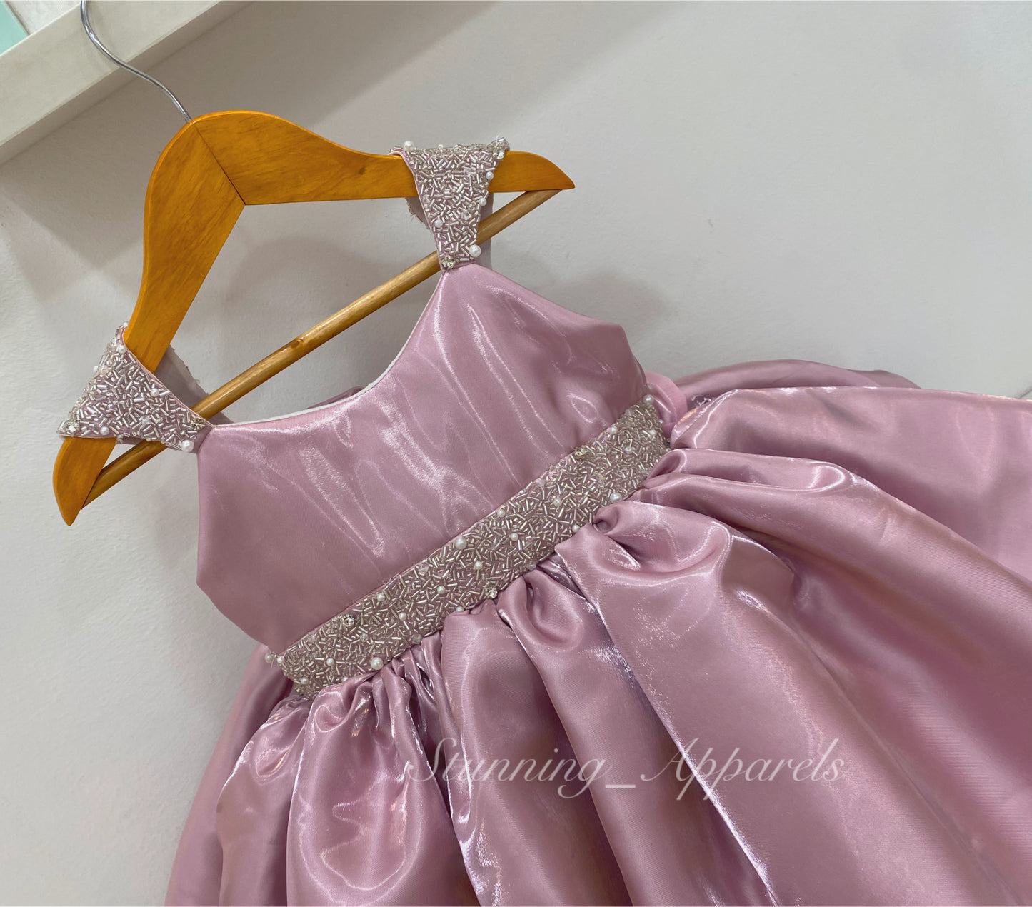 Designer Premium Hand Work Dark Peach Dress