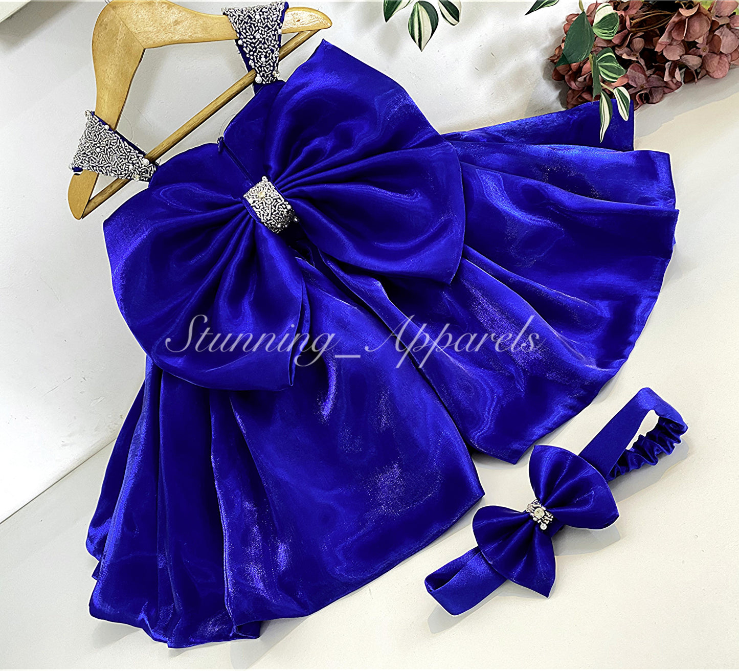 Designer Premium Hand Work Royal Blue Dress