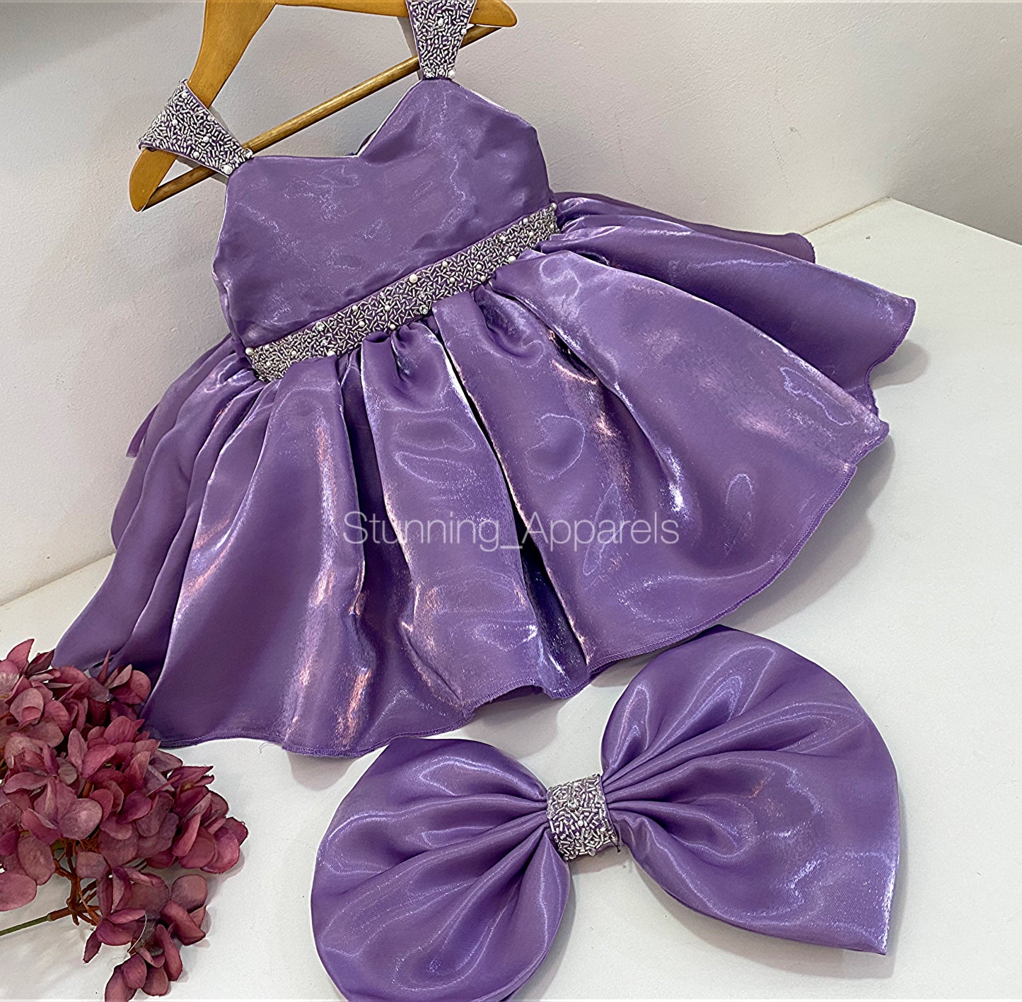 Designer Premium Hand Work Lavender Dress