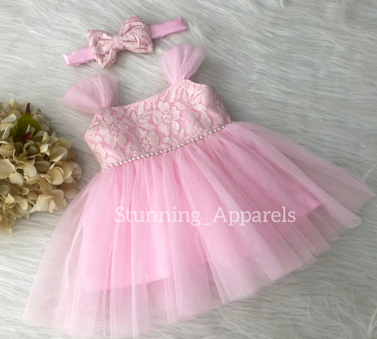 Cassy Looking Baby Pink Casual Dress