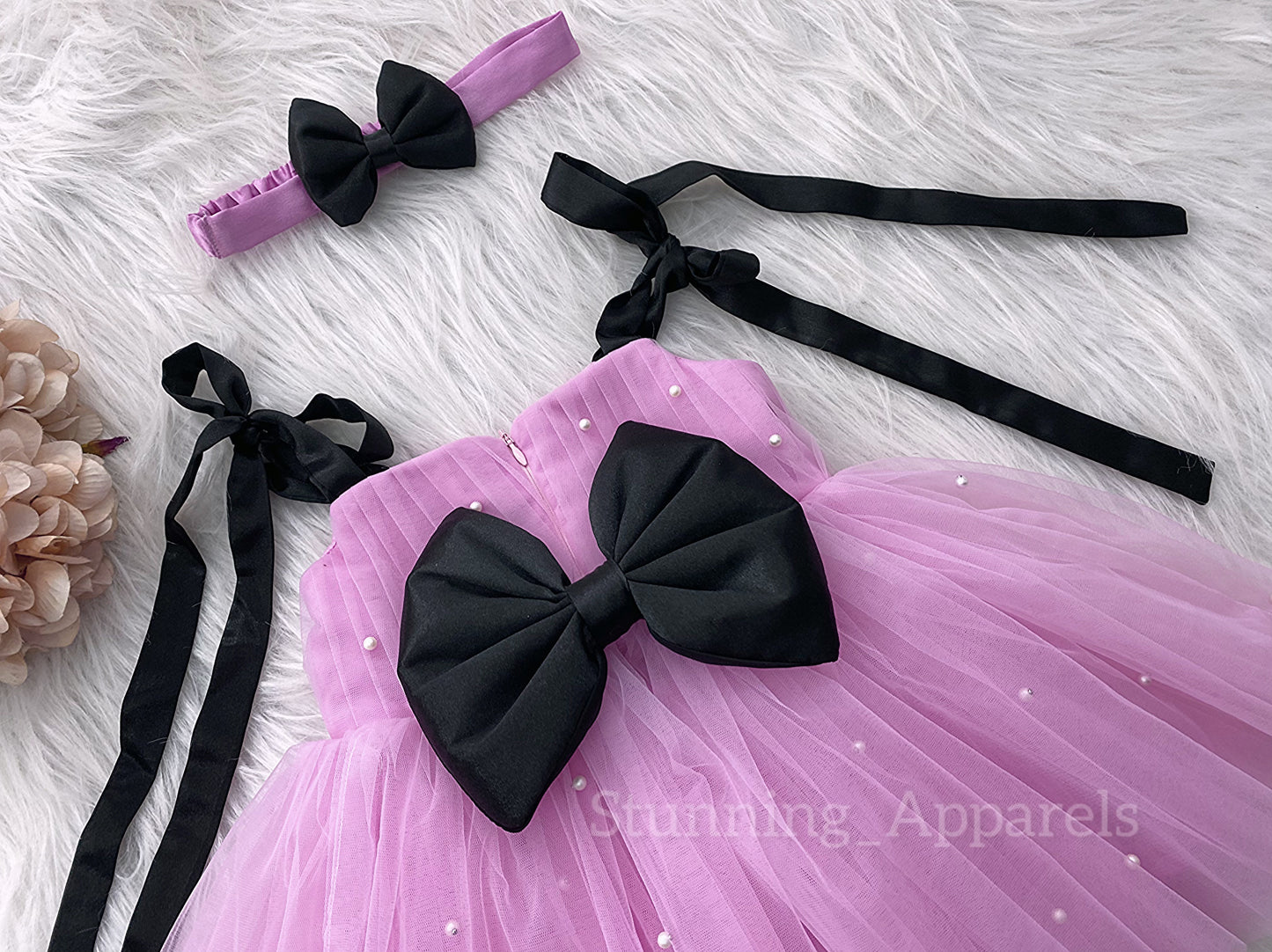 Strapped Knotted Light Lavender Party Wear Dress