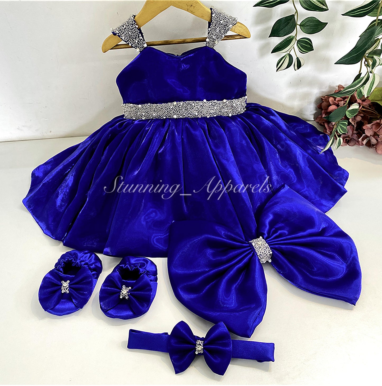 Designer Premium Hand Work Royal Blue Dress
