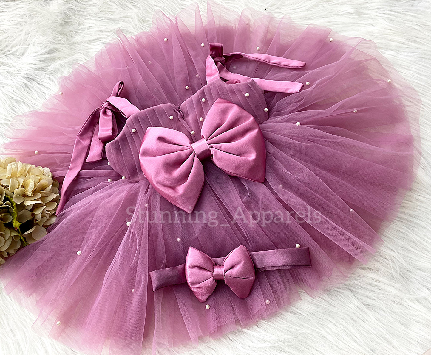 Strapped Knotted Dusty Pink Party Wear Dress