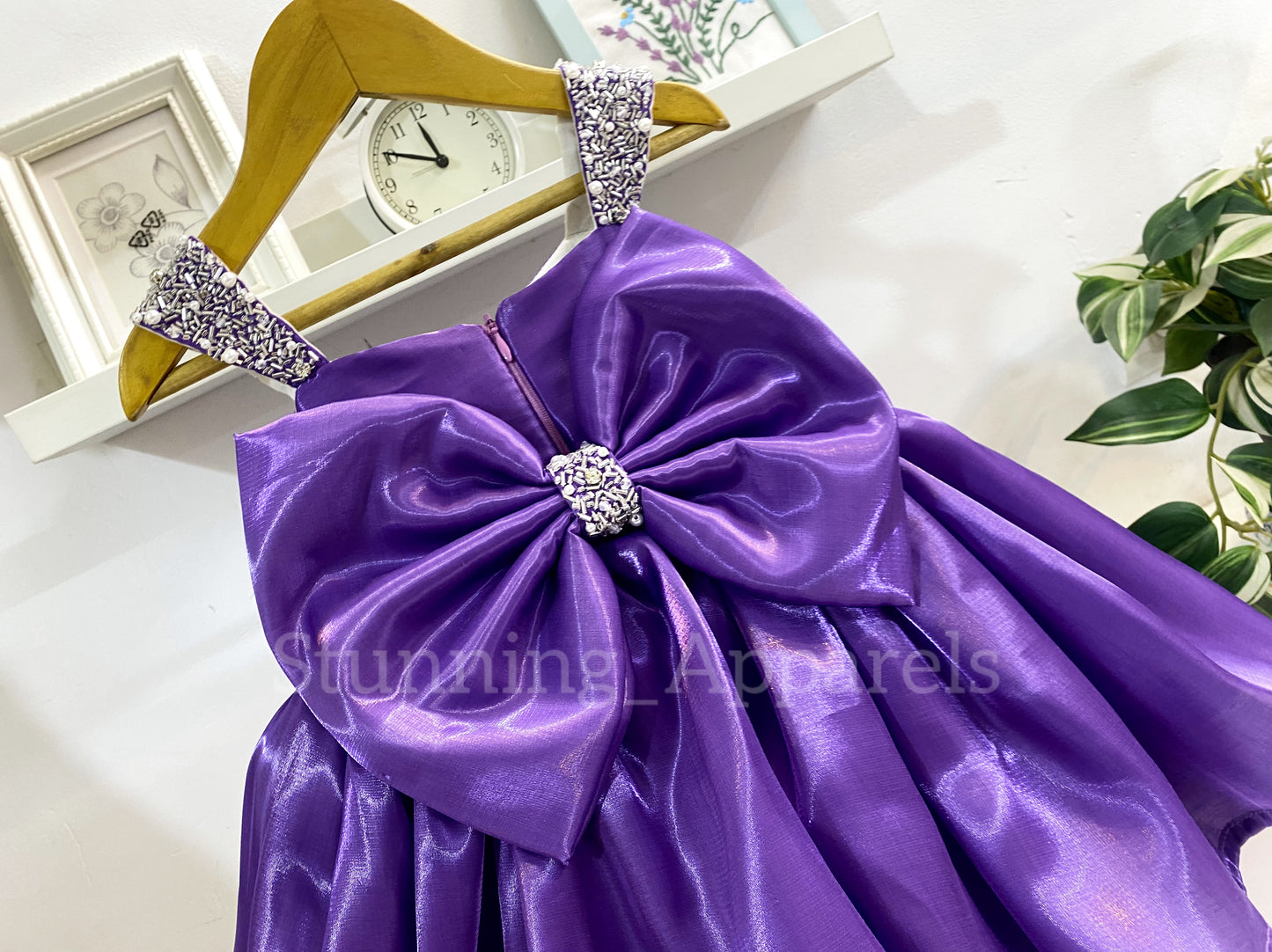 Designer Premium Hand Work Lavender Dress