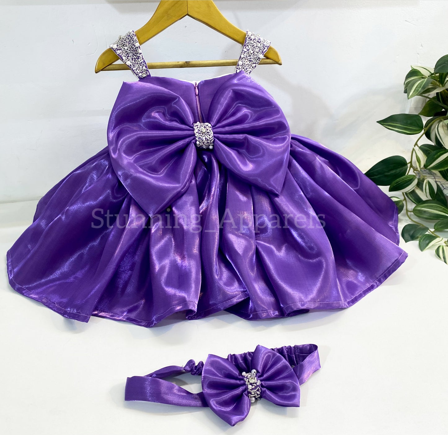 Designer Premium Hand Work Lavender Dress