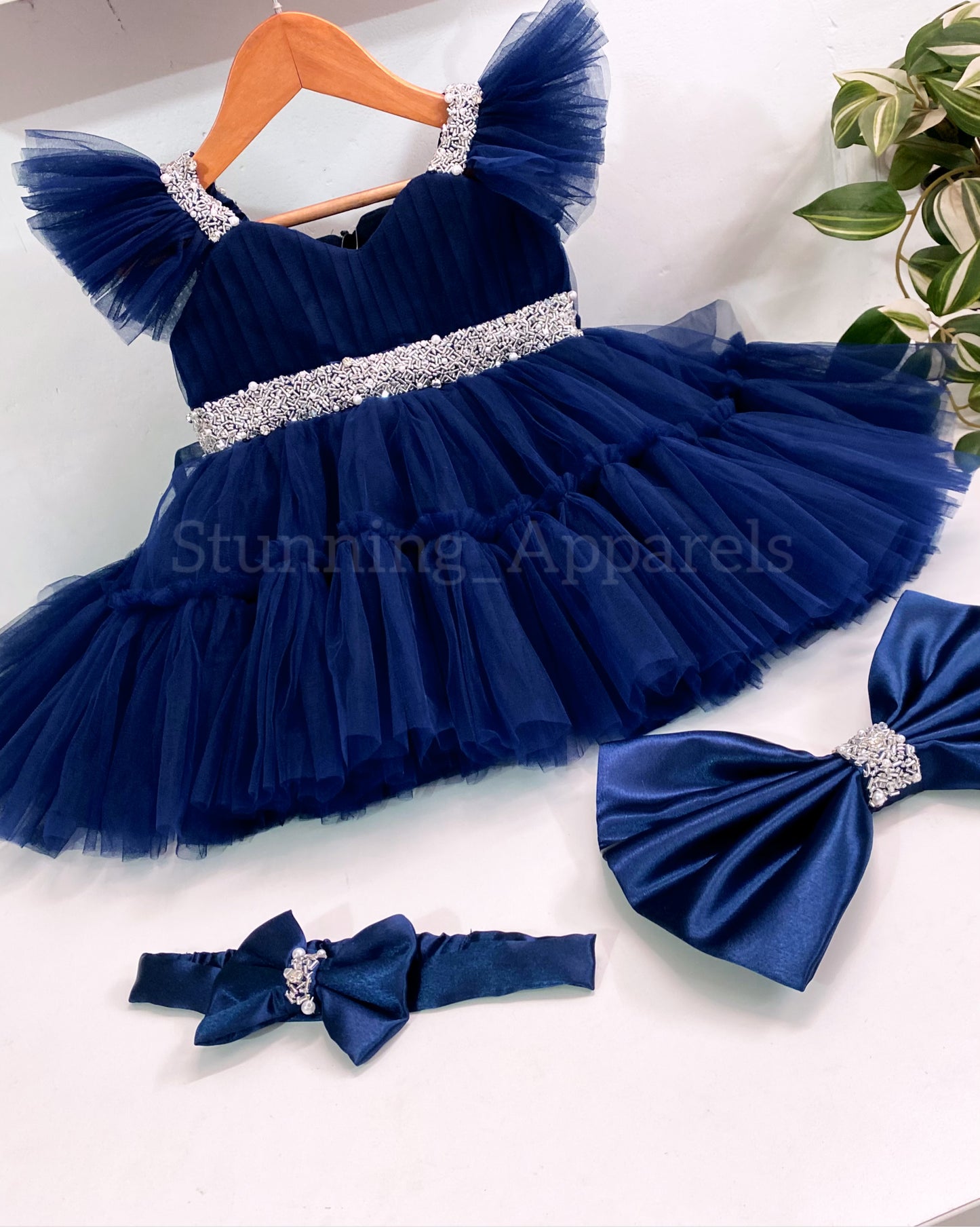 Designer Sweetheart Neckline Hand Work Teal Blue Frock