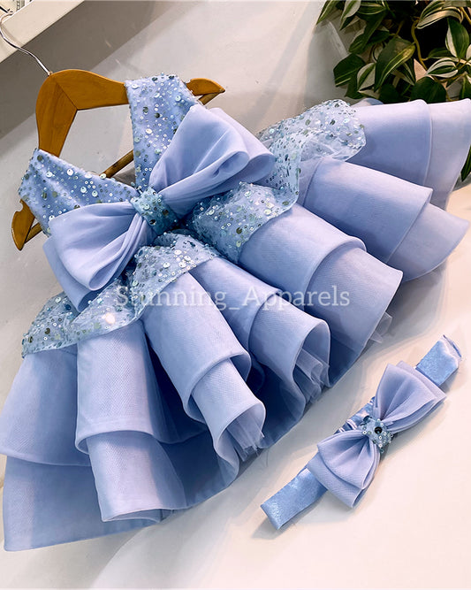 Premium pretty party wear patel blue dress