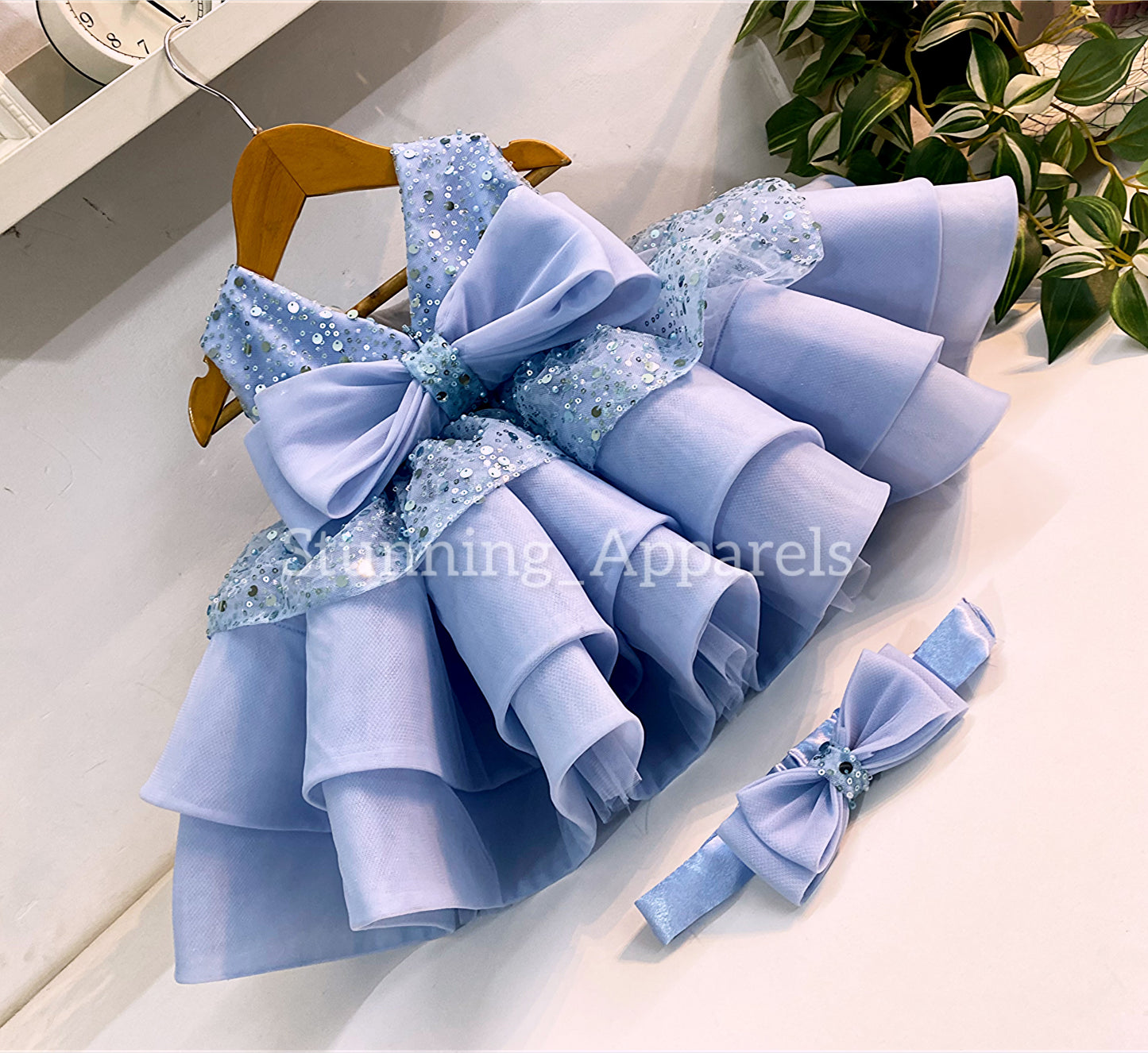 Premium pretty party wear patel blue dress
