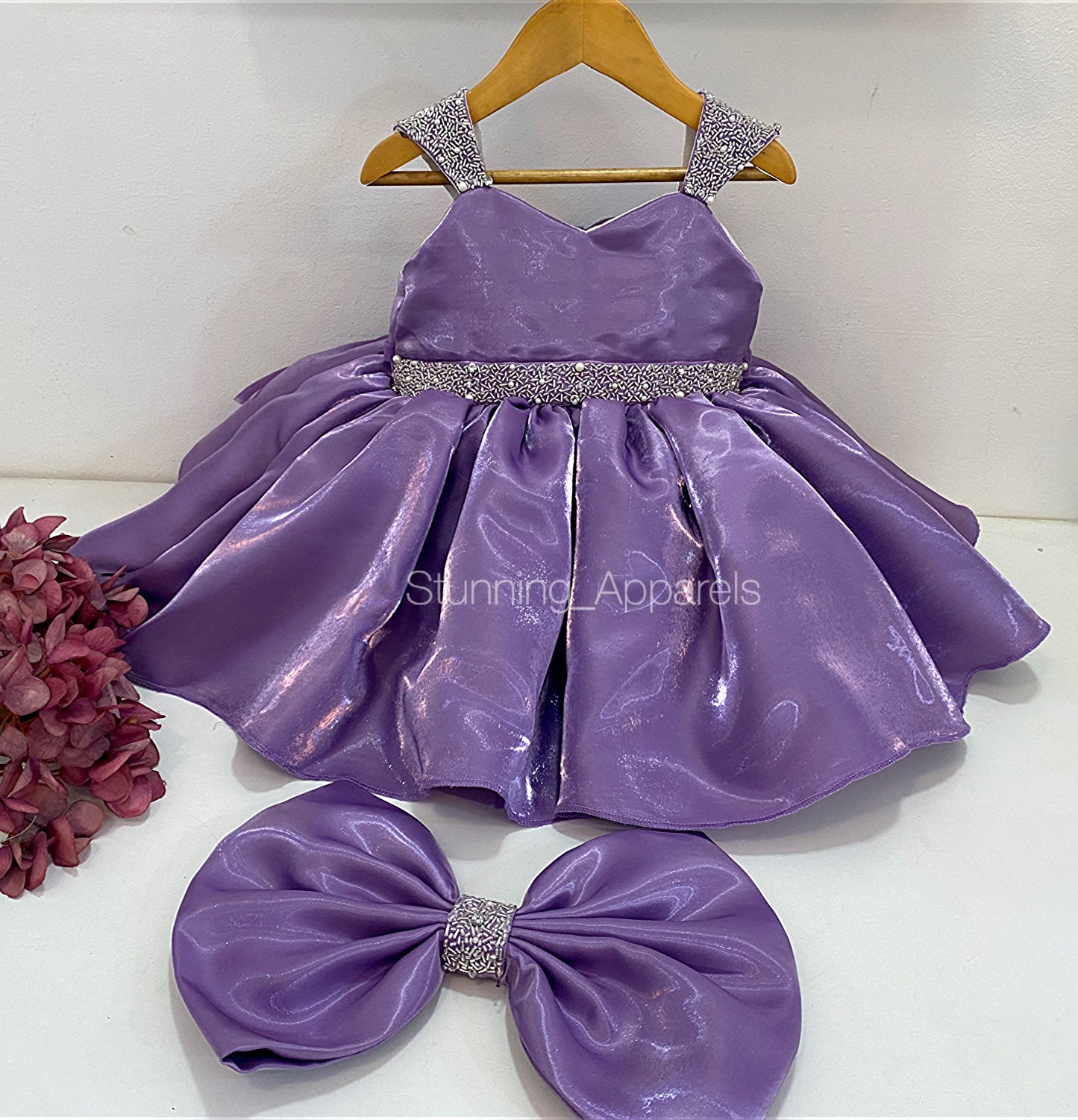 Designer Premium Hand Work Lavender Dress