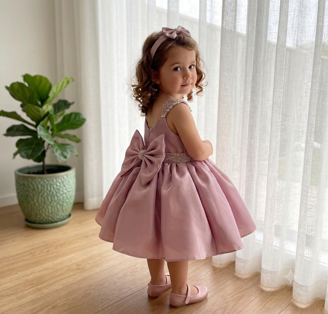 Designer Premium Hand Work Dark Peach Dress