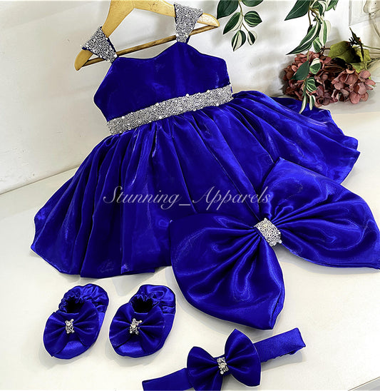 Designer Premium Hand Work Royal Blue Dress