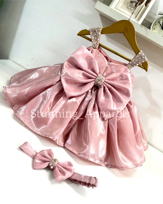 Designer Premium Hand Work Peach Dress
