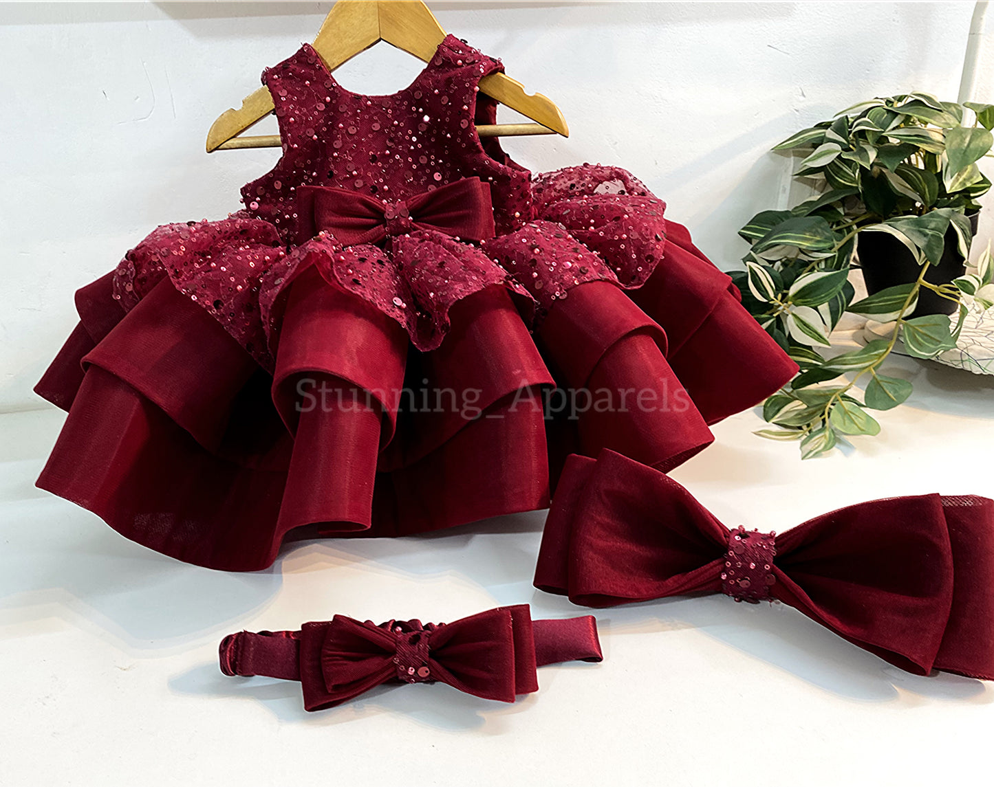 Premium pretty party wear maroon dress