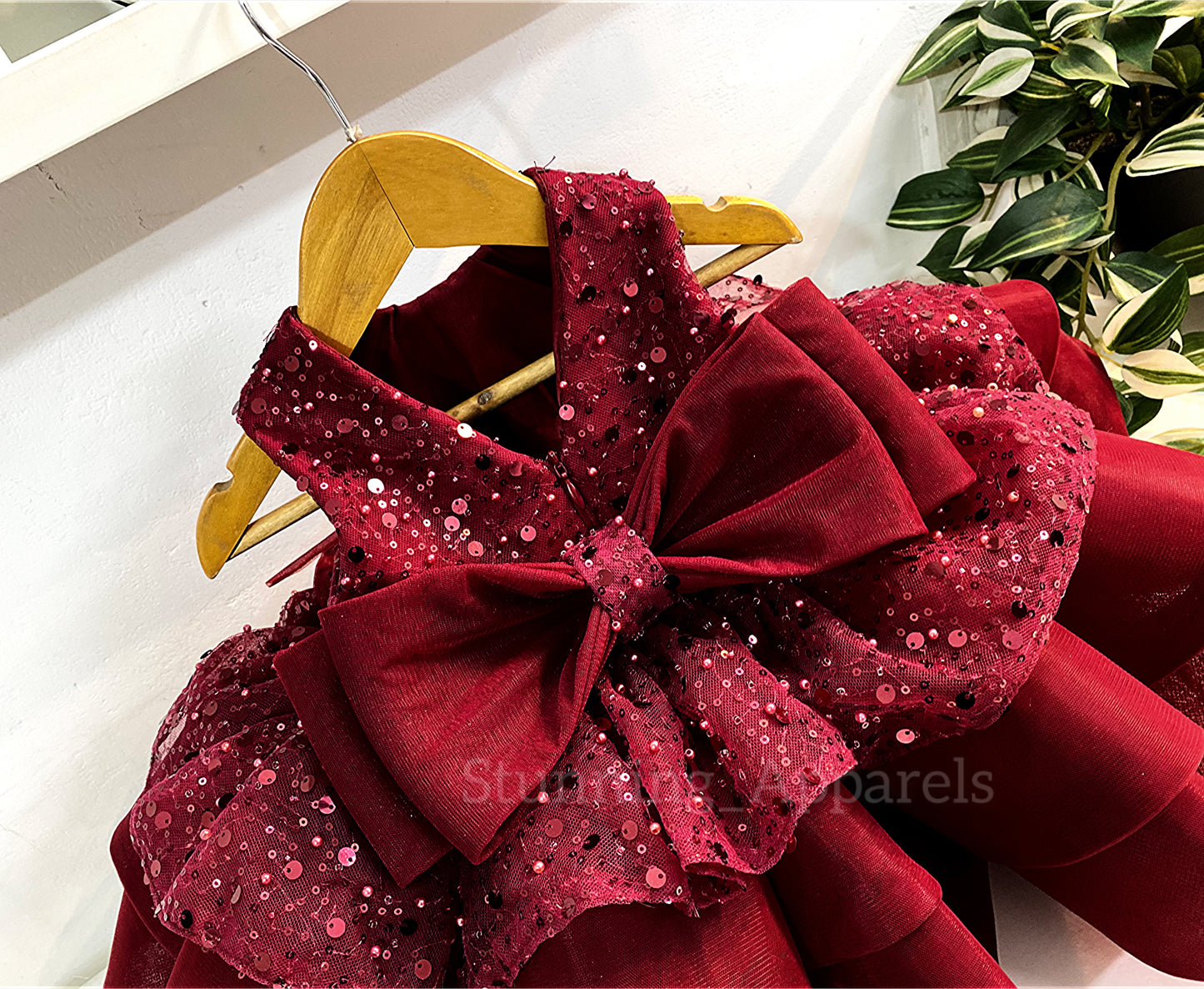 Premium pretty party wear maroon dress