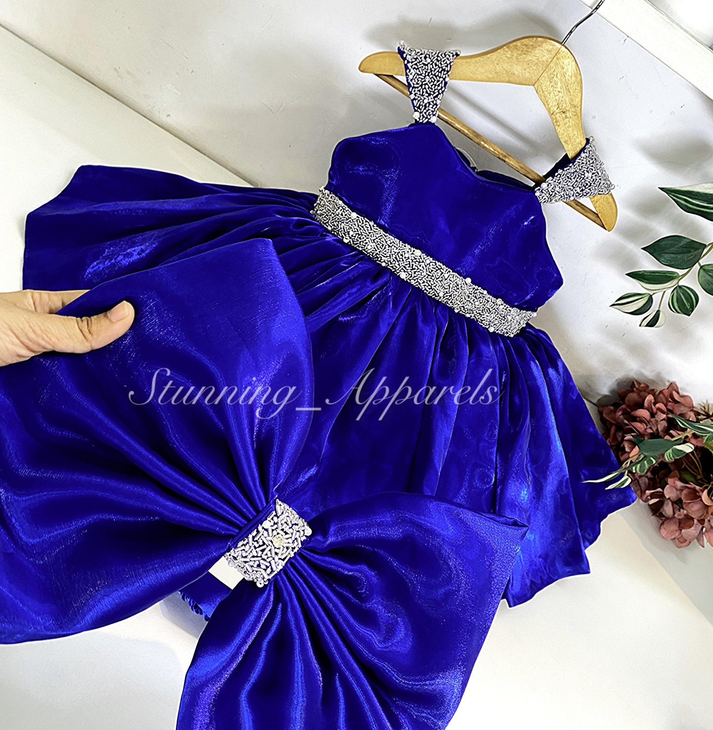 Designer Premium Hand Work Royal Blue Dress